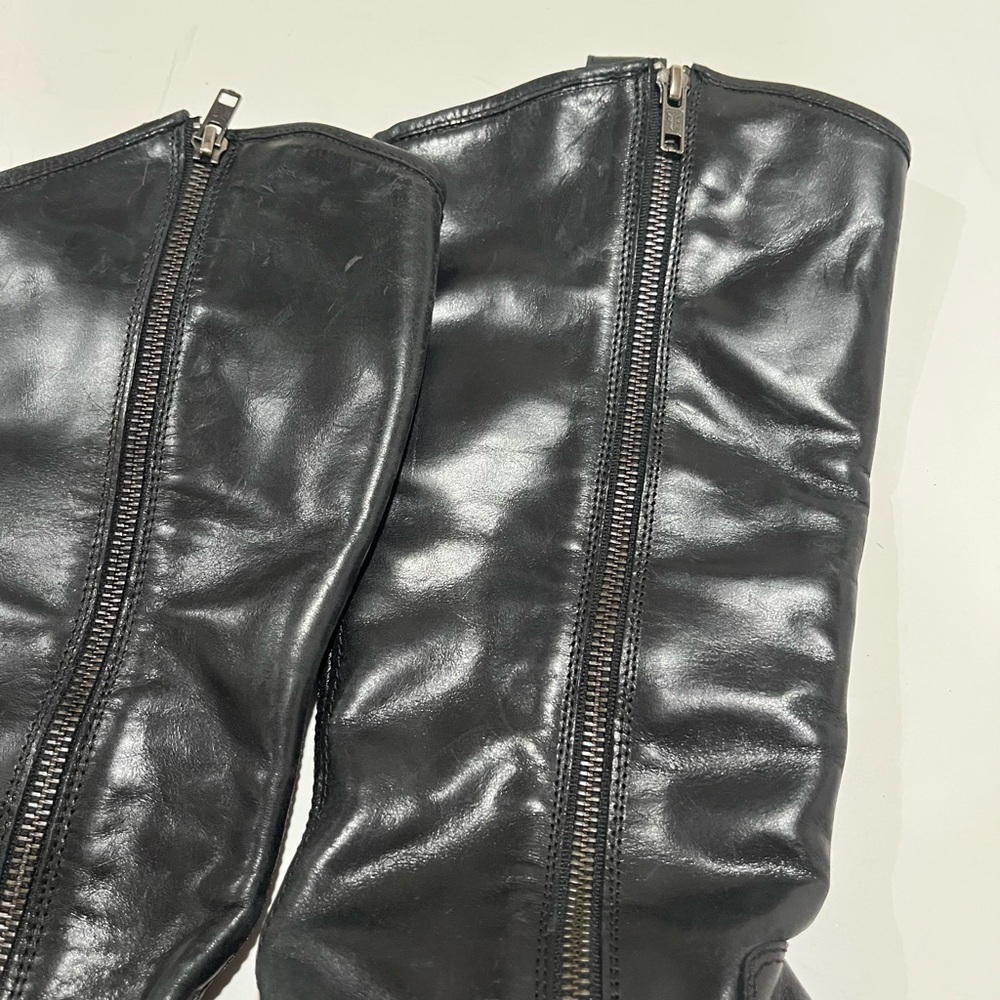 Frye black leather boots size 6B motor boots